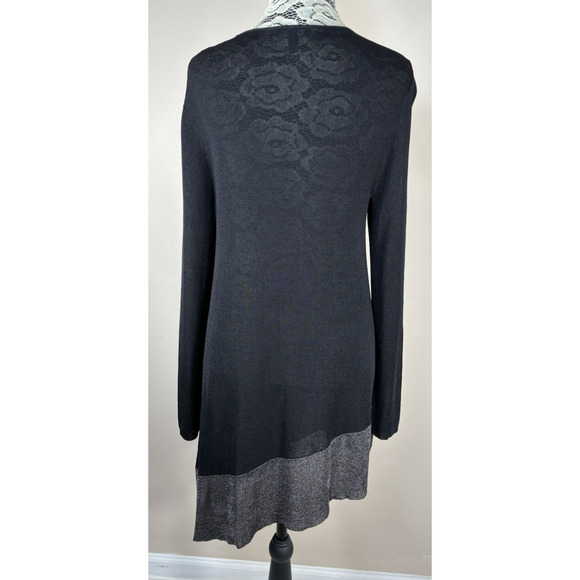 Eileen‎ Fisher Medium Asymmetrical Tunic Top Black Gray Minimalist Capsule EUC - Picture 3 of 9